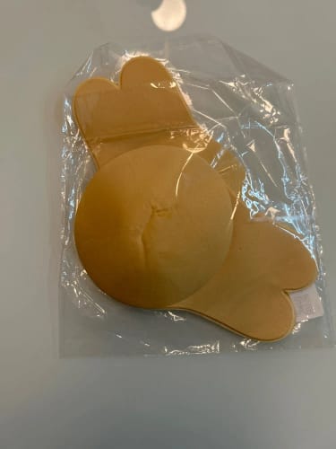 Customer photo review of Women Push Up Bras Self Adhesive Silicone Strapless Invisible Bra Reusable Sticky Breast Lift Tape Rabbit Nipple Cover Bra Pads