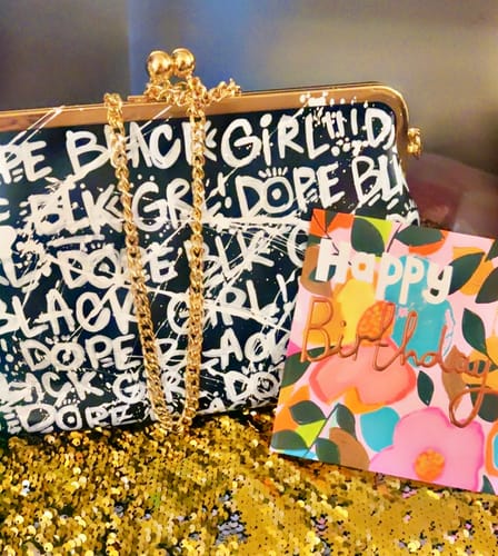 Customer photo review of "DOPE BLK GIRL" Affirmation Kisslock Clutch