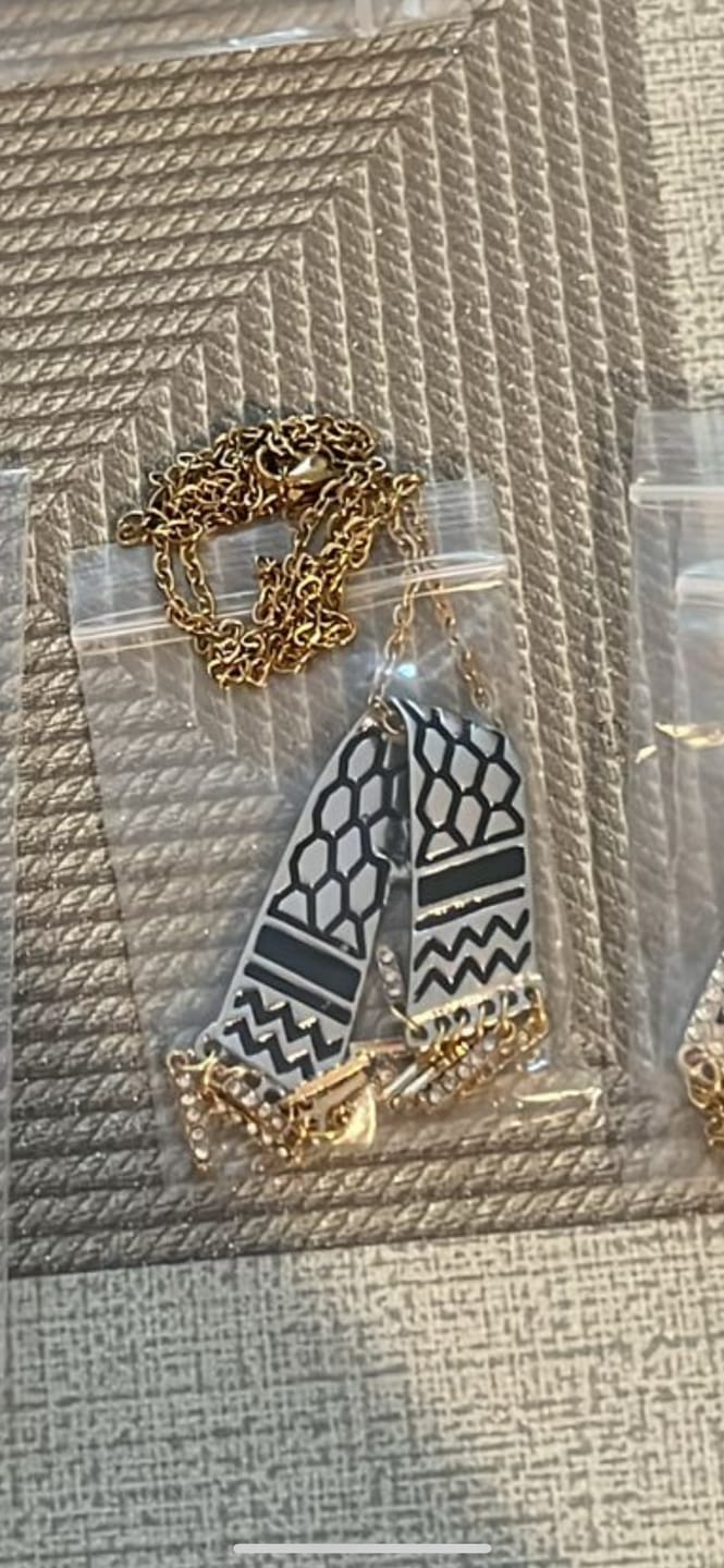 Customer photo review of Keffiyeh Necklace