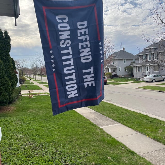 Customer photo review of Defend The Constitution Political Flag