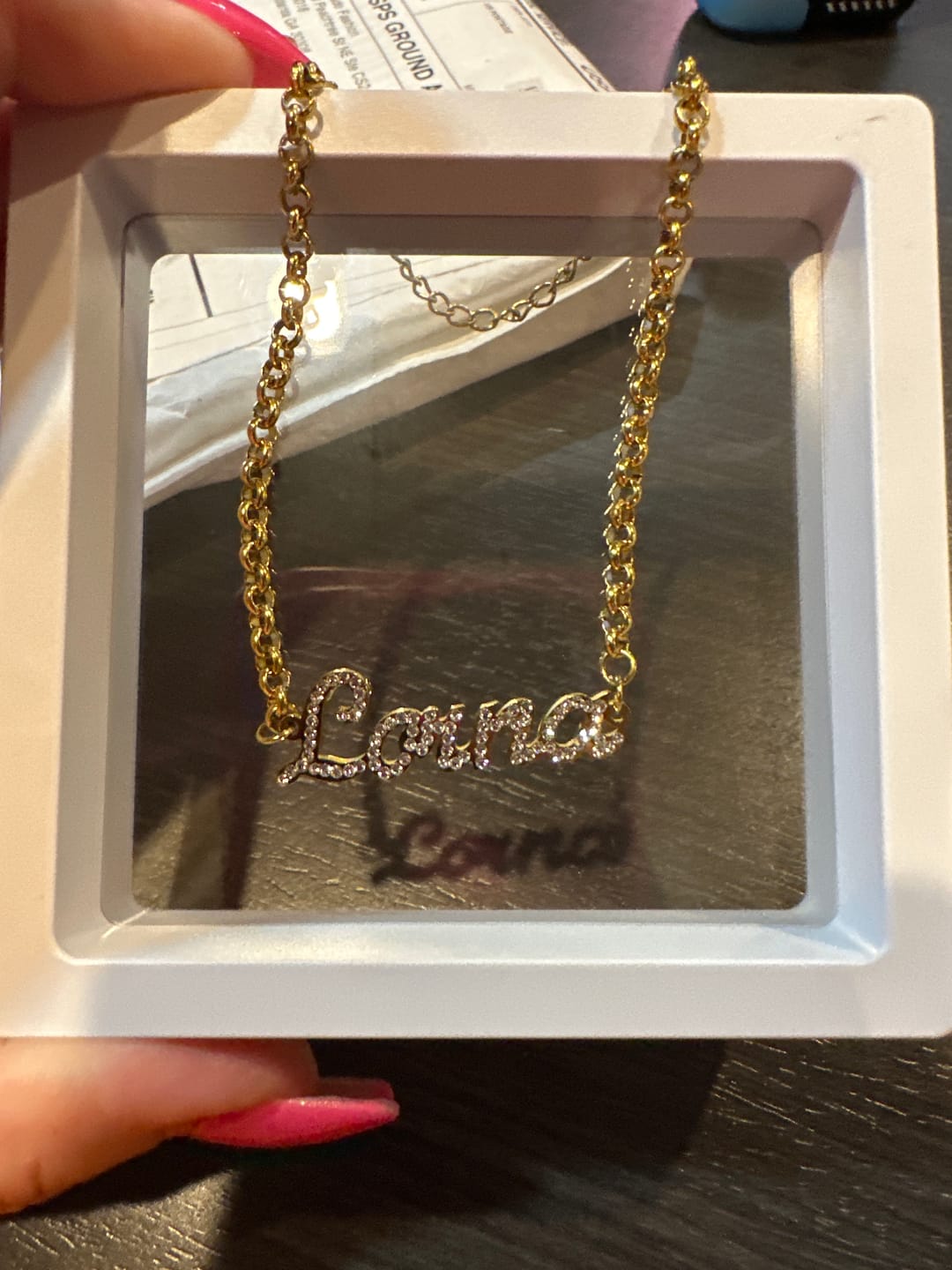Customer photo review of Iced Name Bracelet