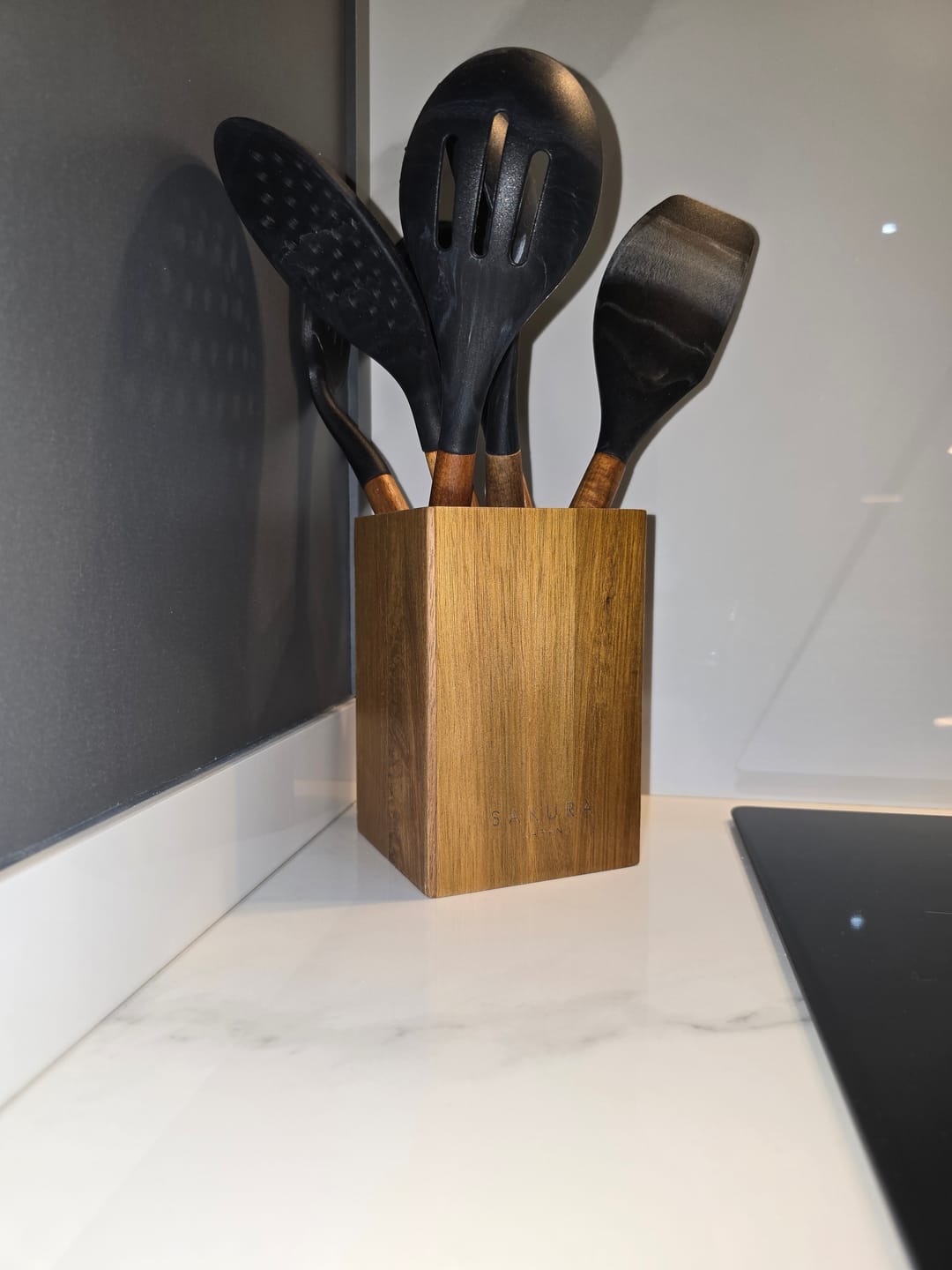 Customer photo review of Set De 7 Piezas Sakura Phuket De Acacia + Silicona Marmolada Black - Porta + 6 Utensilios