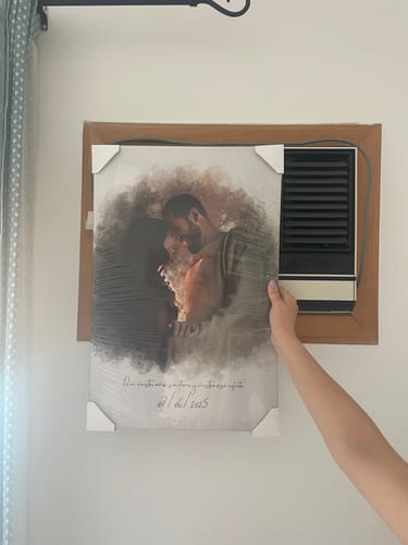 Customer photo review of Tu foto de boda en acuarela | Regalo de boda personalizable para los novios