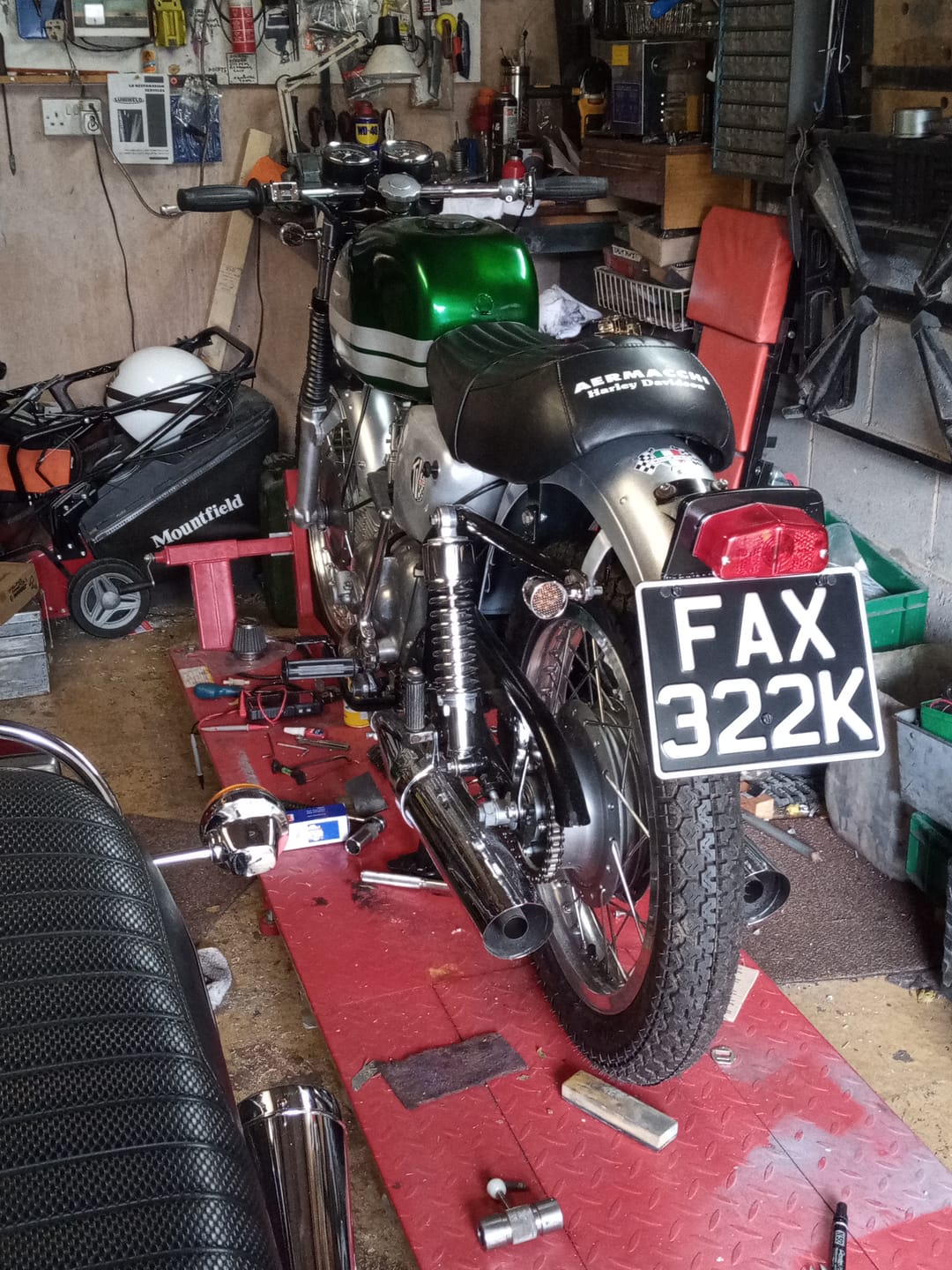 Customer photo review of Classic Metal Pressed Motorcycle Number Plate - 9 x 7 Inches