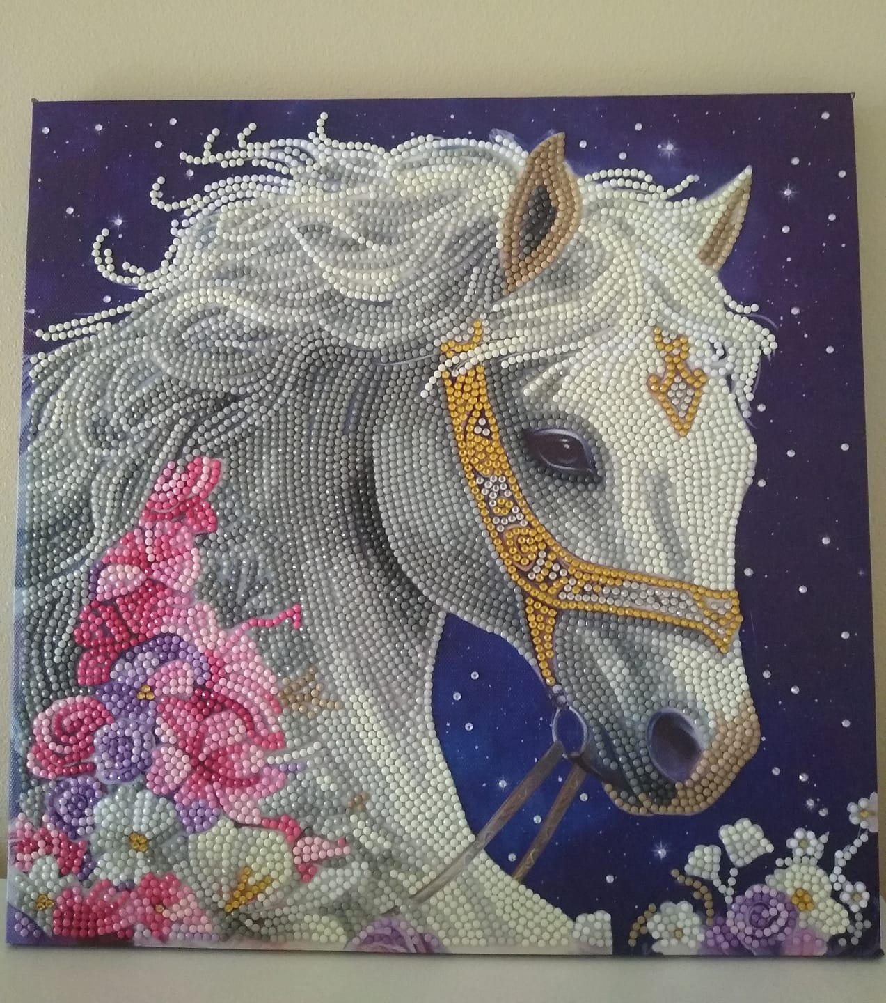 Customer photo review of "Mystic Beauty" Crystal Art Canvas Kit 30x30cm