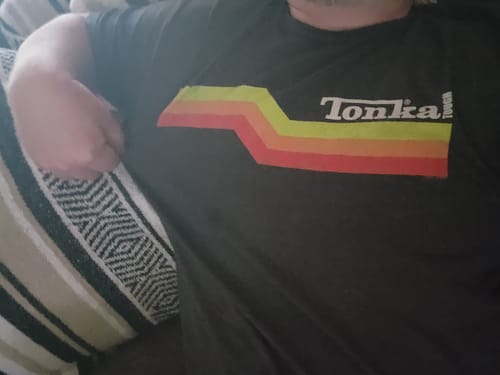 Customer photo review of Retro Tough Stripes Tonka T-Shirt