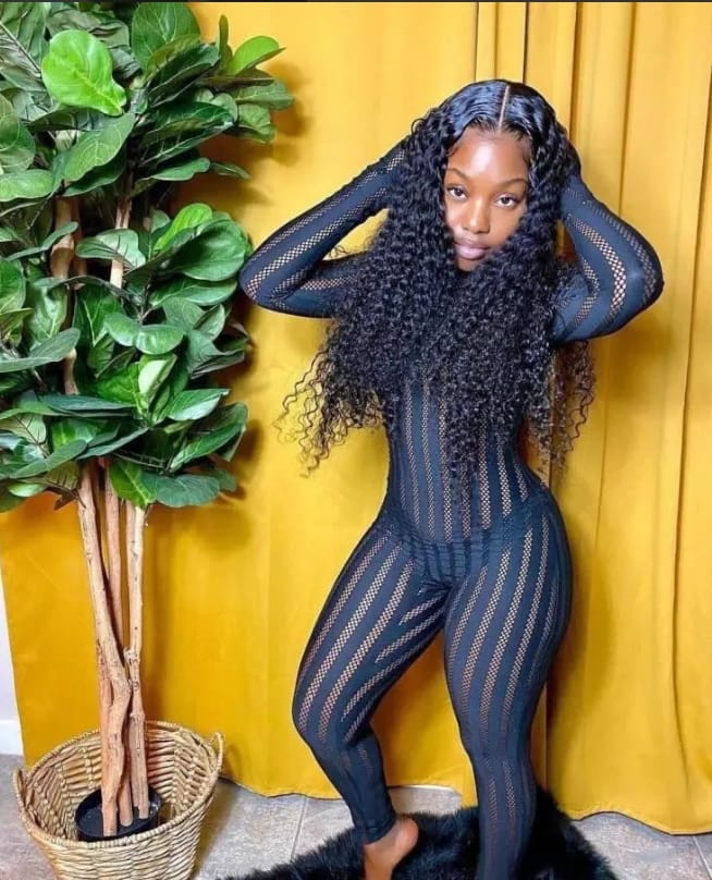 Customer photo review of MORE FACE Deep Wave Curly Human Hair Wigs 13x4 13x6 Transparent Lace Front Human Hair Wigs