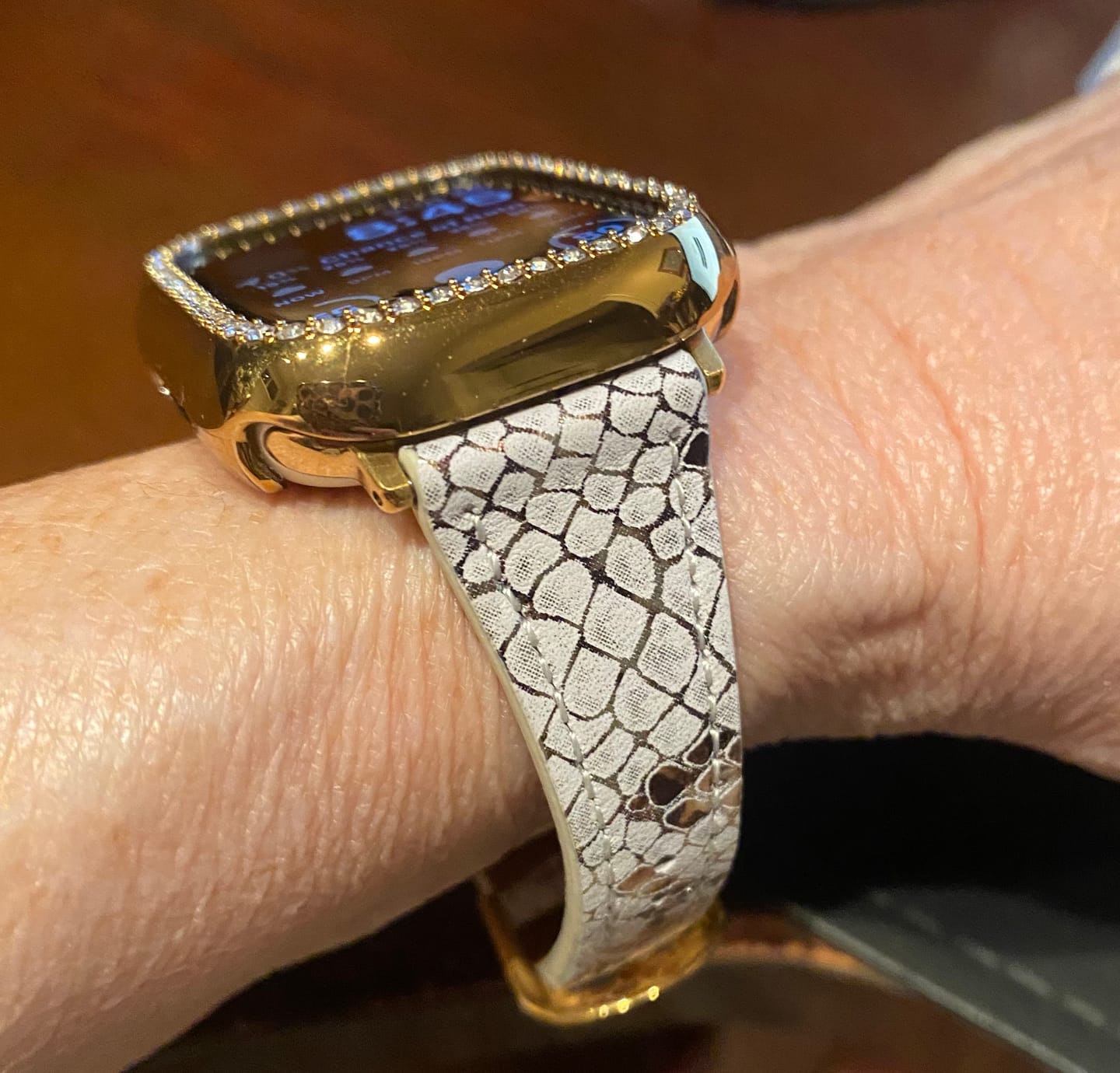 Customer photo review of Metallic Snakeskin Printed Band for the Apple Watch -  FINAL SALE