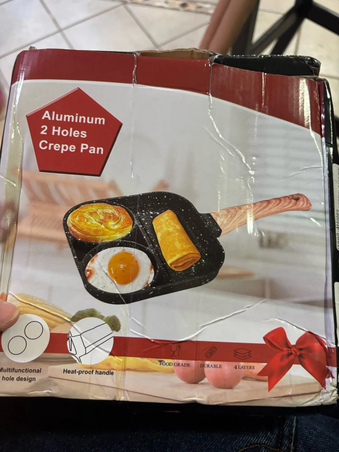Customer photo review of LMETJMA Pancake Egg Frying Pan 4 Cups Omelet Poached Egg Pan for Breakfast Divided Coating with Non Sticking Handle JT888