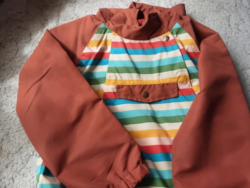 Customer photo review of Rainbow Striped Recycled Waterproof Anorak