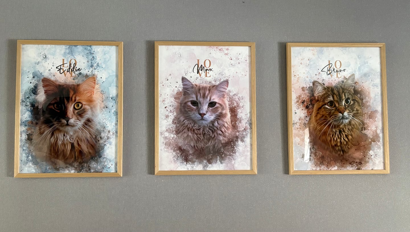 Customer photo review of Personalisiertes Portrait Poster und Leinwand - Aquarell Stil