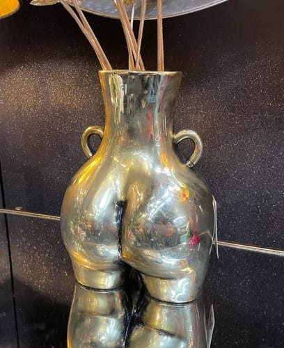 Customer photo review of Antiqued Silver Effect Beautiful Body Vase