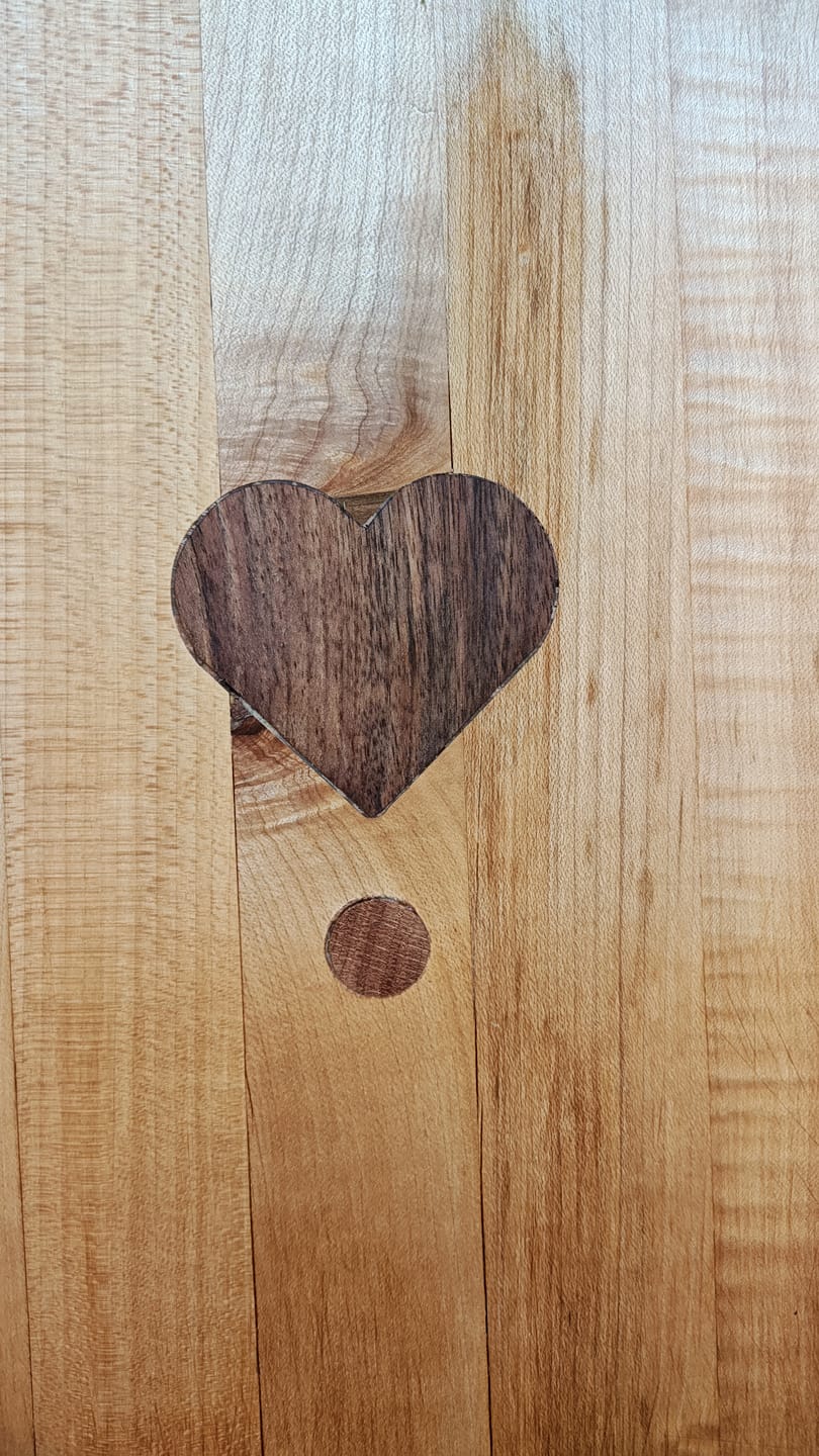 Customer photo review of Heart Inlay Acrylic Router Template - 5 Heart Sizes