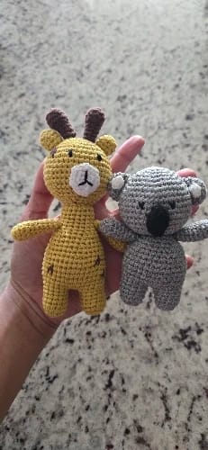 Customer photo review of Handmade Crochet Animal Stuffed Plush Rattle Toys