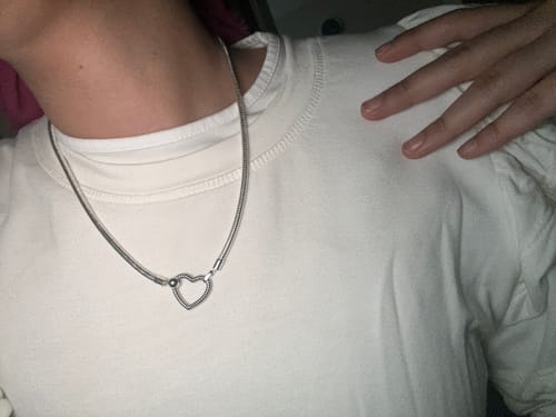 Customer photo review of COLLAR CADENA DE SERPIENTE CORAZON PANDORA PARA CHARMS PLATA 925