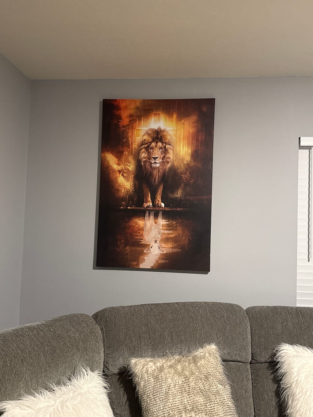 Customer photo review of Lion of Judah - Reflection of the Lamb Wall Art Canvas