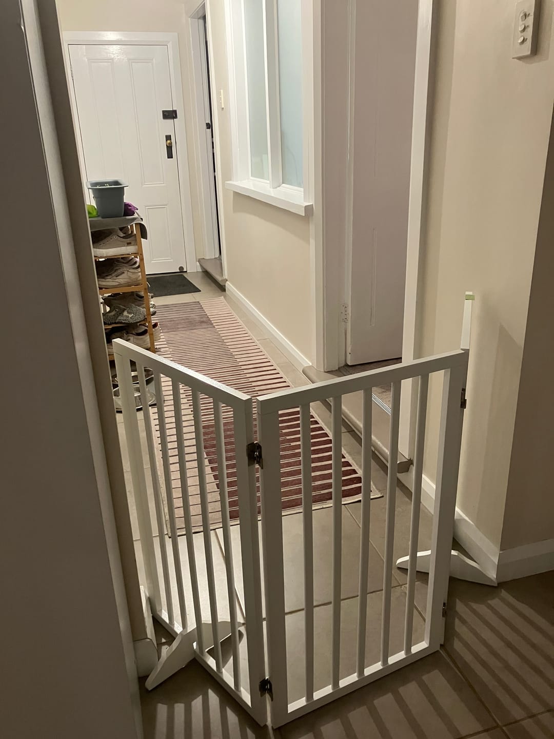 Customer photo review of PaWz Wooden Pet Gate - White