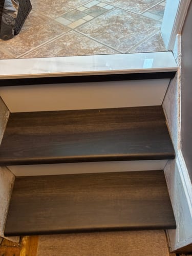 Customer photo review of Hudspeth Walnut Stair Tread