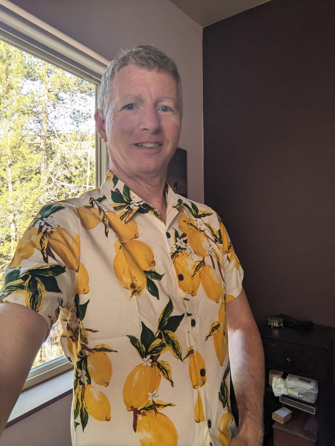 Customer photo review of Herren Hawaii-Kurzarmhemd mit Zitronenmuster
