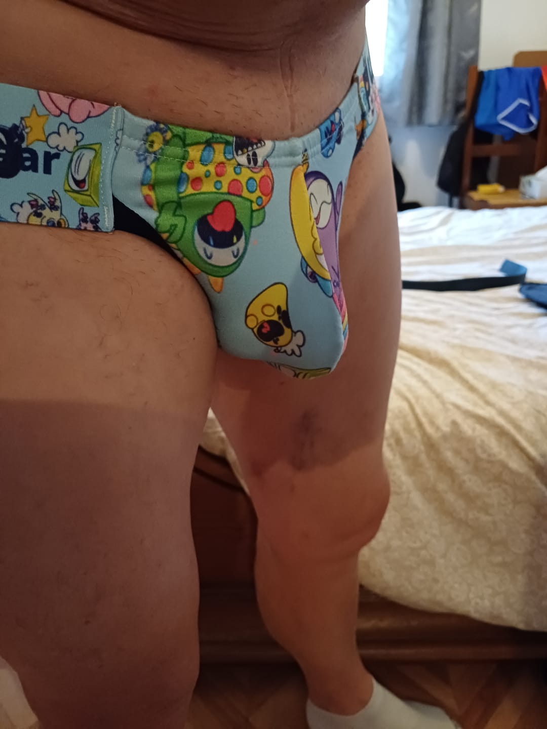 Customer photo review of 2 Pack Men's Cartoon High-Cut Breathable Bikini