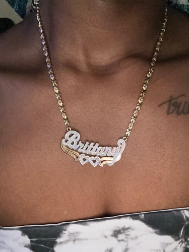 Customer photo review of Double Plated Nameplate Necklace "Bianca"