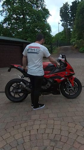 Customer photo review of White Flattrack Tee