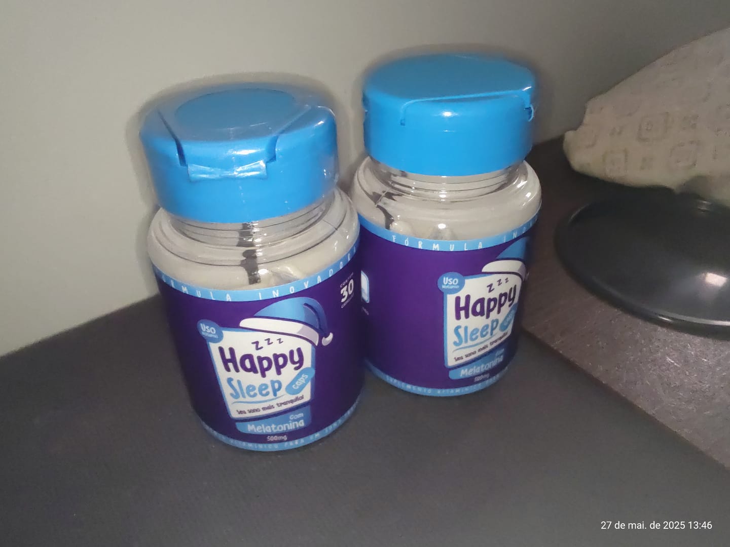 Customer photo review of Melatonina Happy Sleep 2 Potes