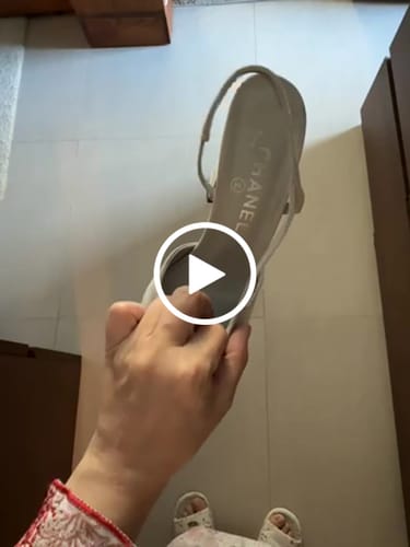 Customer video review of CC Slingback 95mm Light Beige Purple Suede