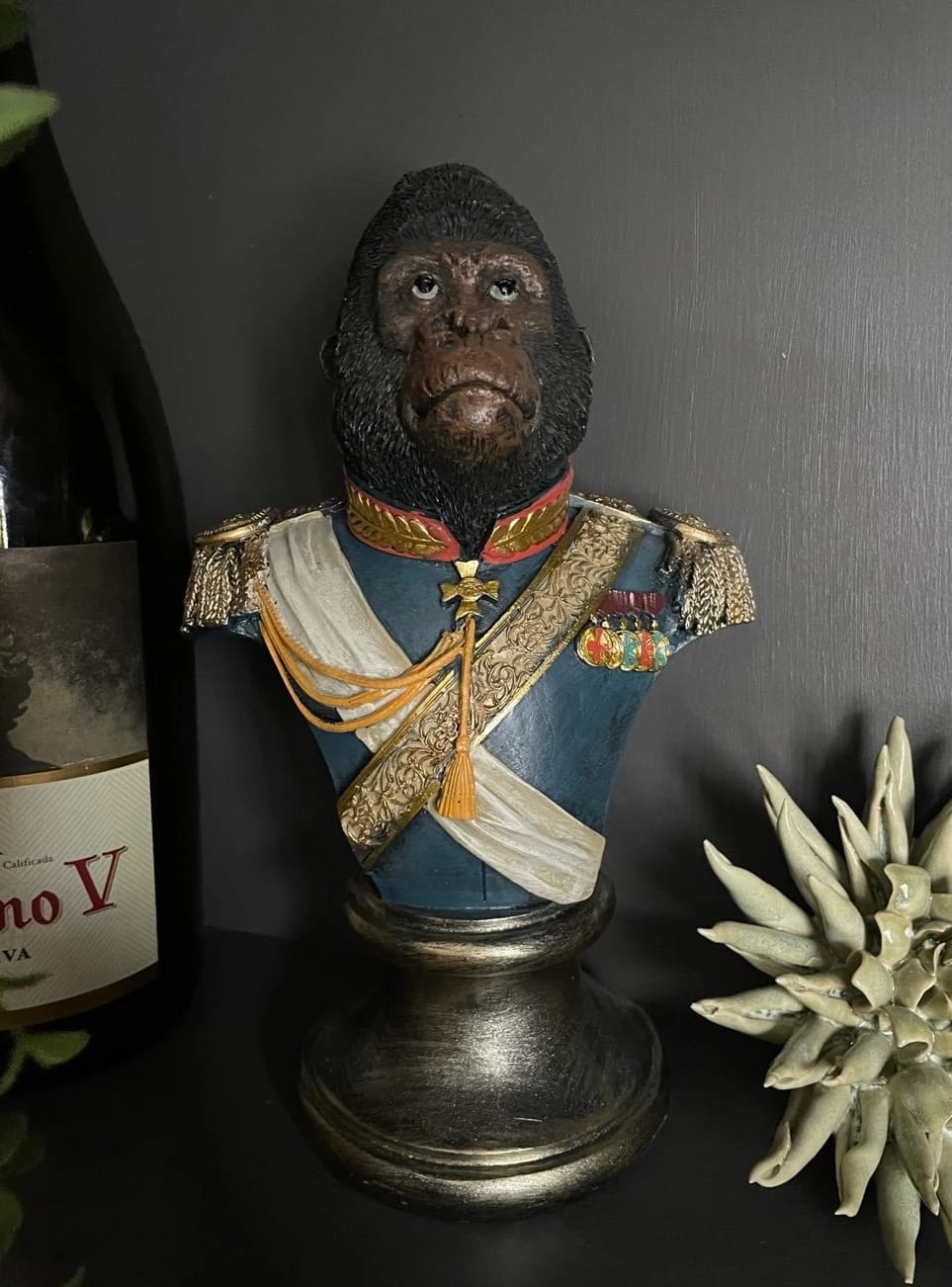 Customer photo review of Gentry Gorilla Bust Blue