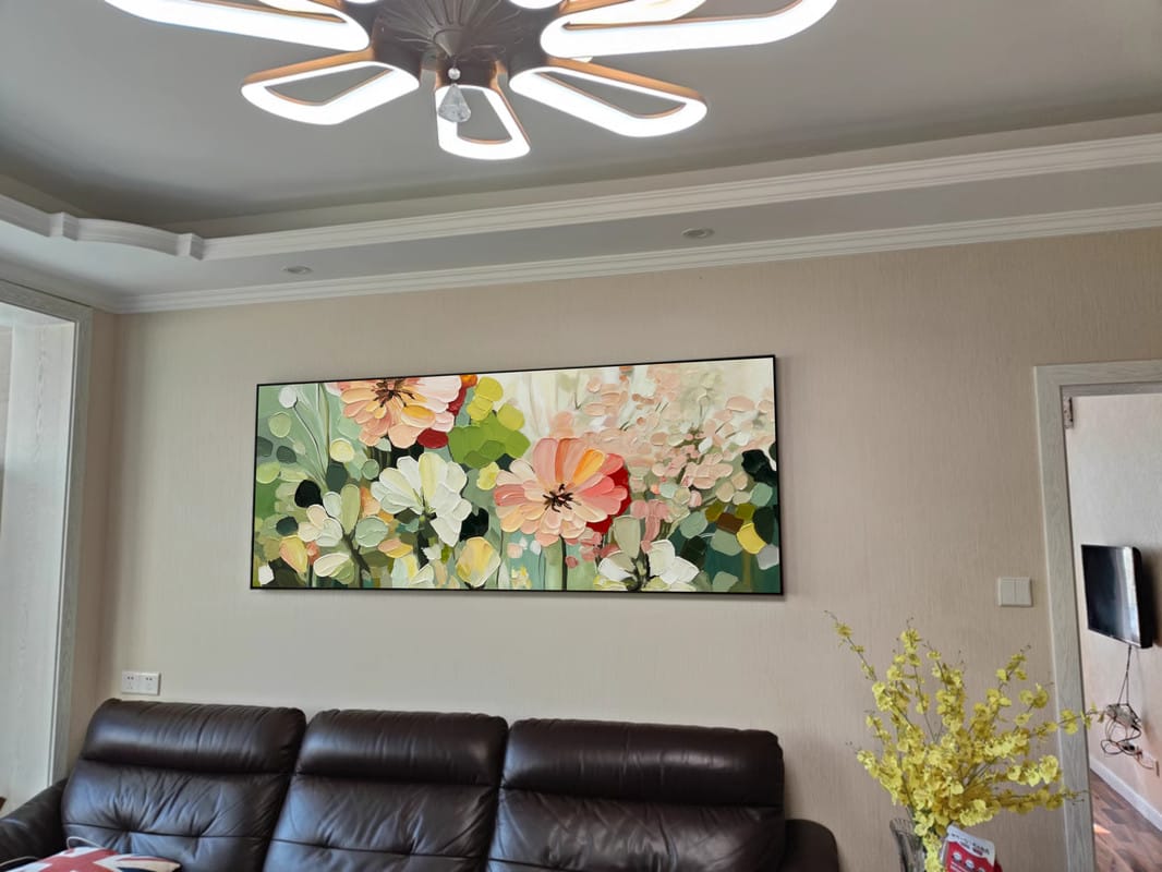 Customer photo review of Colorful Flower Textured Painting Canvas #FP051