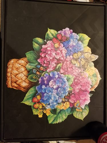 Customer photo review of Flower Basket & Butterfly Wooden Jigsaw Puzzle