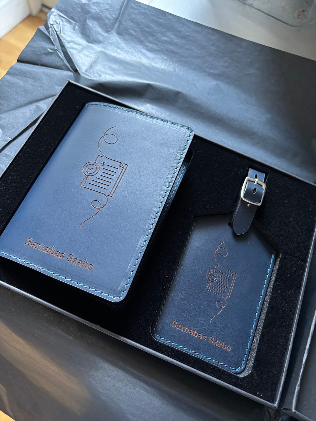 Customer photo review of Travel Gift Set (Passport Holder & Luggage Tag)