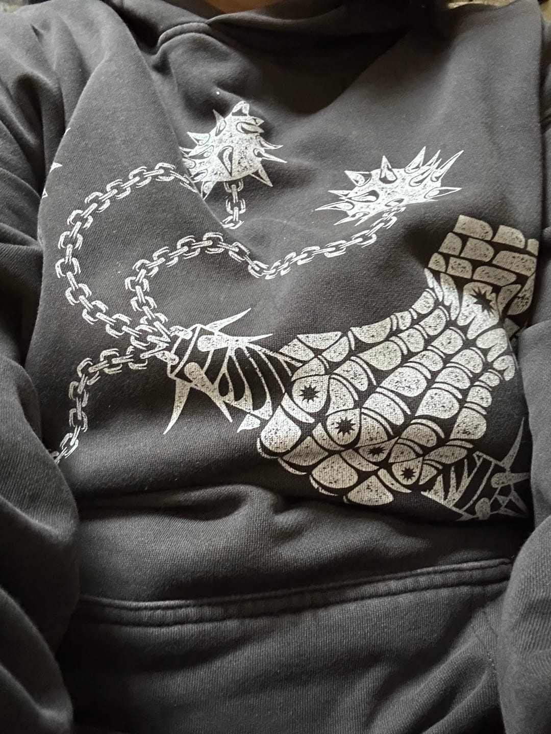 Customer photo review of Flail Relaxed Faded Hoodie