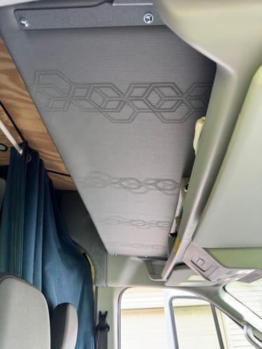 Customer photo review of Ford Transit Headliner Shelf DIY Kit