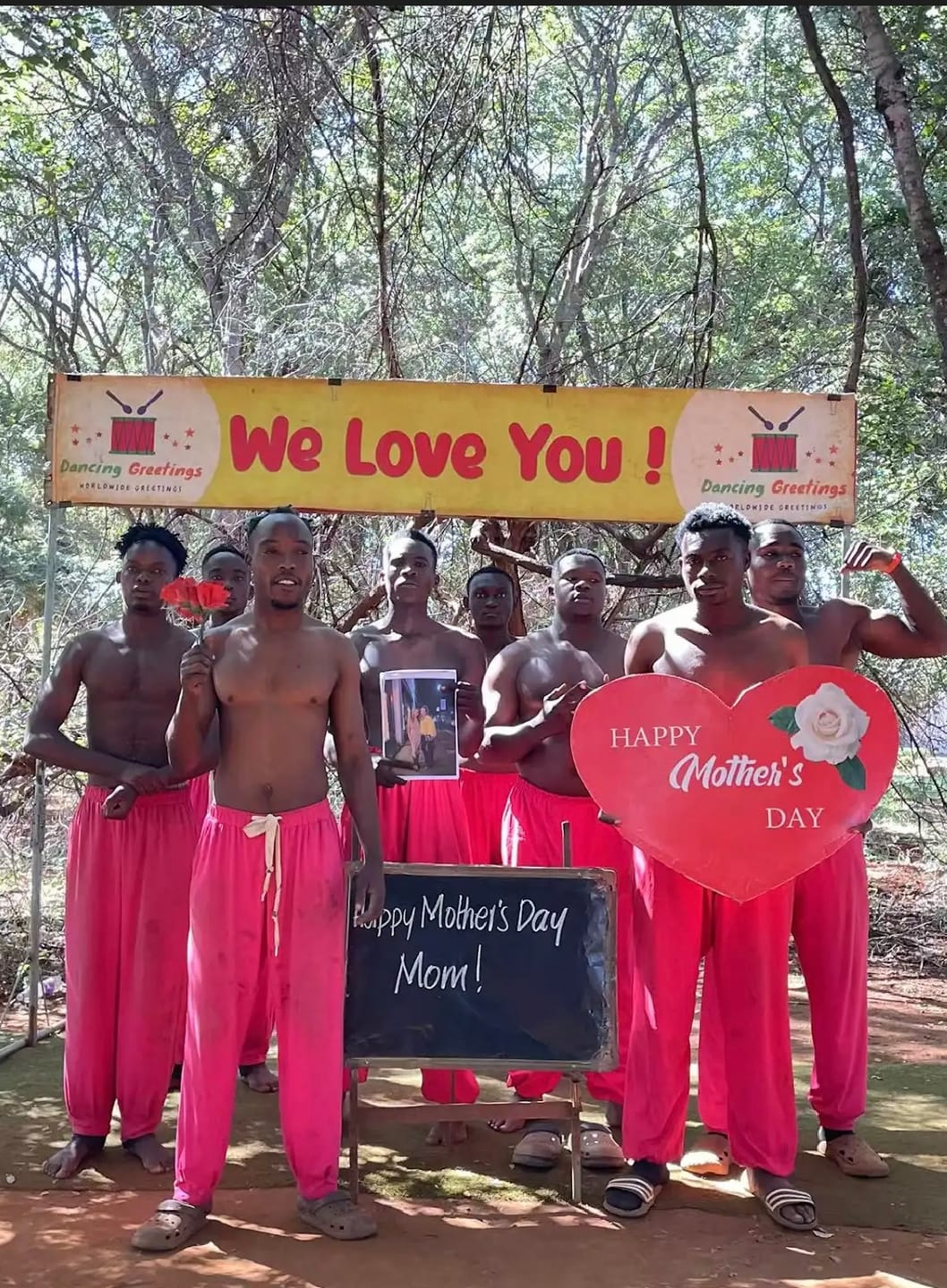 Customer photo review of Greeting Video from Africa - Pink Pants
