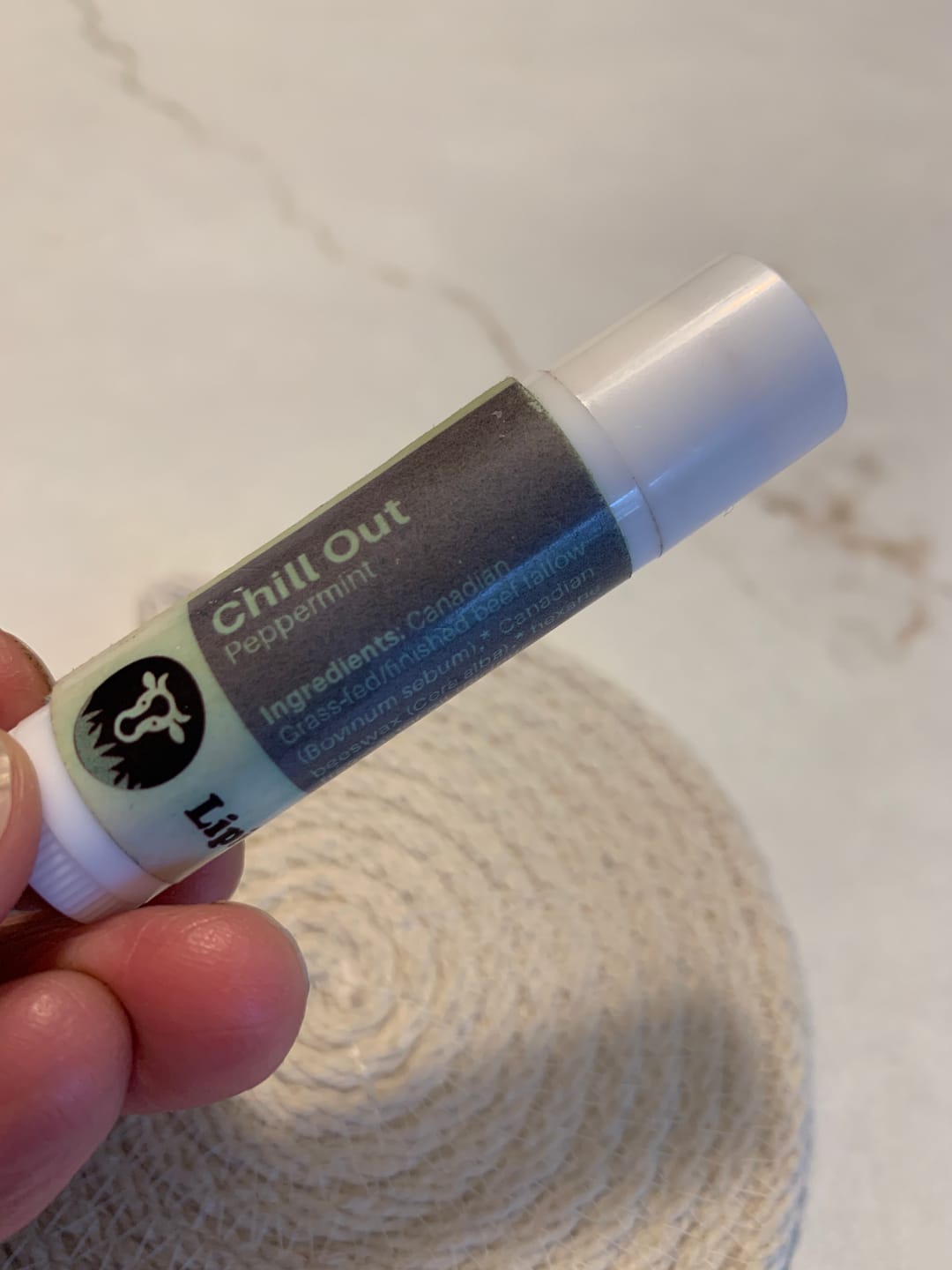 Customer photo review of Organic Chill Out Lip Balm, Peppermint, Vanilla, 4.25 g