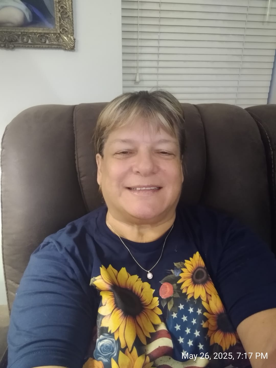 Customer photo review of Sunflower 4th of July Shirts For Women Patriotic Graphic Tees