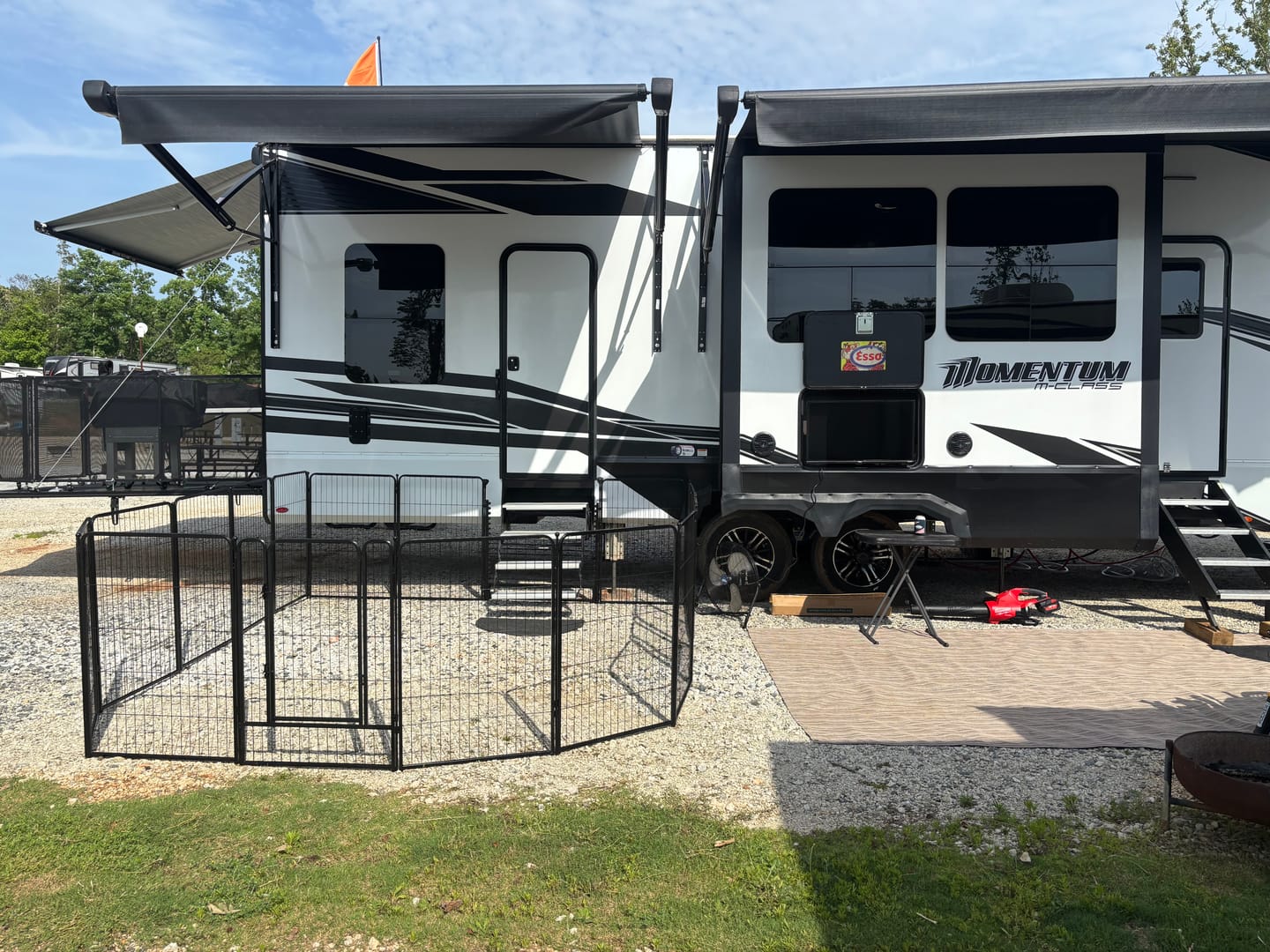 Customer photo review of RV Step Grid - Dog Barrier for RV Stairs