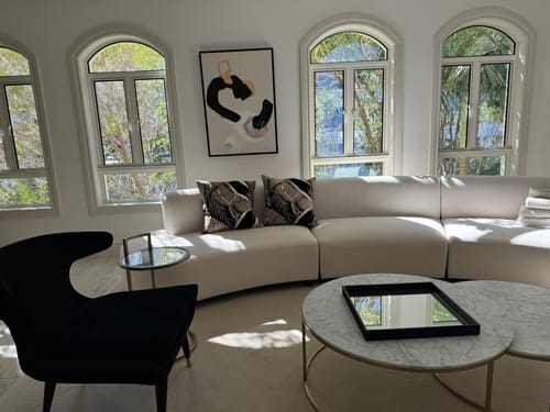 Customer photo review of Rake Applique Velvet Desert Lounge Cushion 55 x 55cm