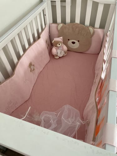 Customer photo review of 4pc Cot Bumper Set | Pink