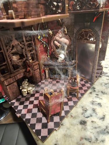 Customer photo review of Haunted Mansion DIY Wooden Book Nook Shelf Insert