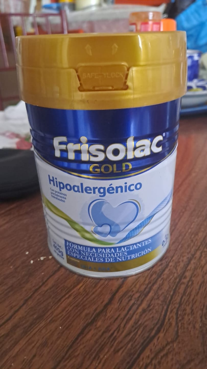 Customer photo review of Frisolac Gold Hipoalergénico (0 A 12 Meses) Lata Con 400 Gr - 2 Pack