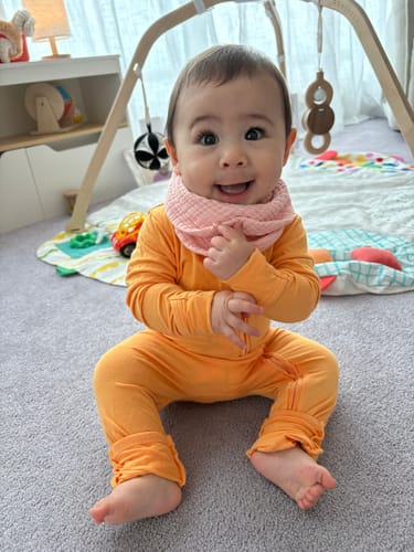 Customer photo review of Zipper Sleeper - CREAMSICLE