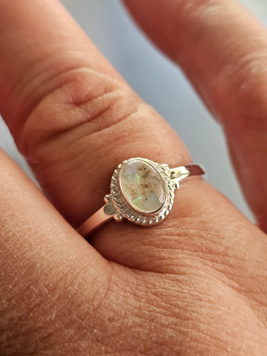 Customer photo review of Braided Oval Ring with Cremation Ashes