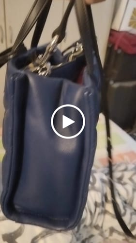 Customer video review of Marc Jacobs Quilted Mini Grind Tote Bag In Azure Blue H047L01RE22