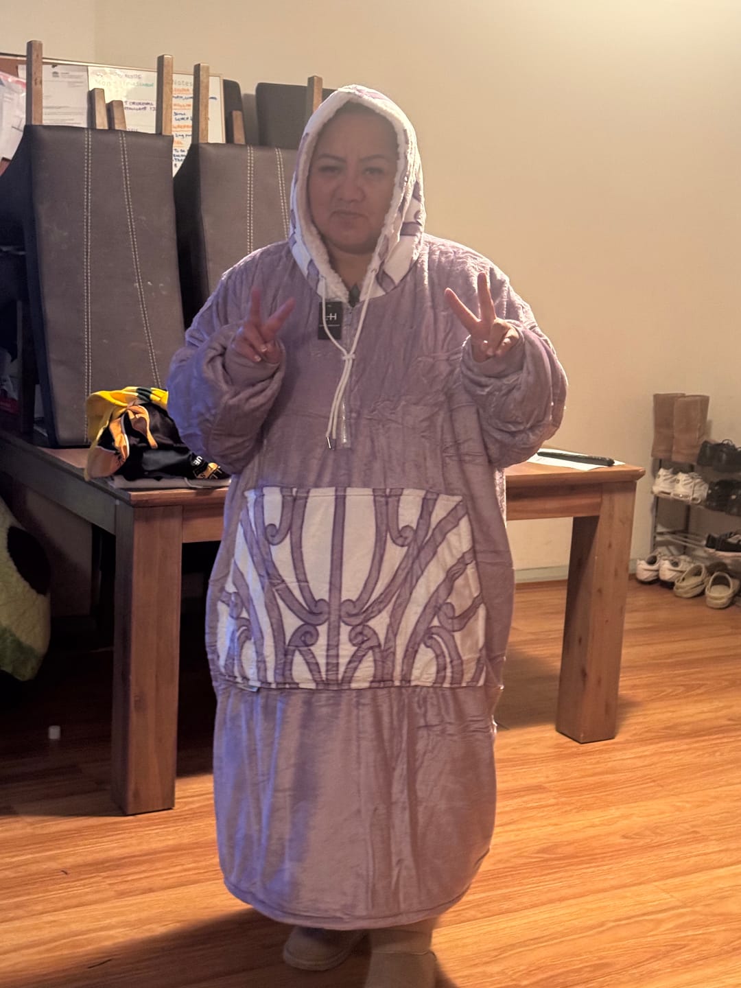 Customer photo review of EXTRA LONG ADULT BLANKET HOODIE - MANGU