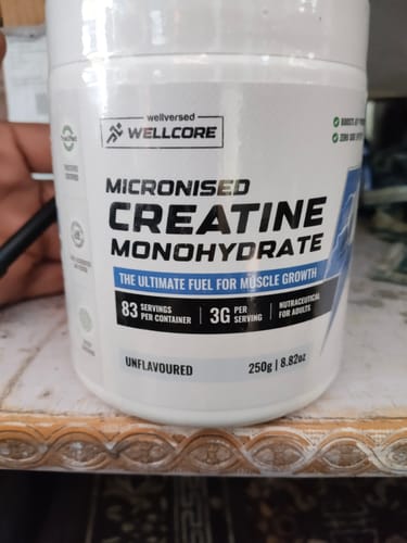 Customer photo review of Wellcore - Micronised Creatine Monohydrate (250g, 83 Servings)