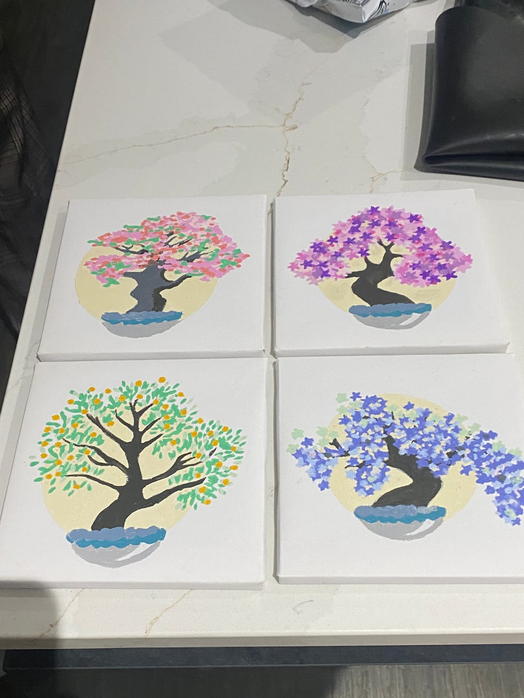 Customer photo review of 6 Mini Paintings - Sip & Paint Cocktail Set