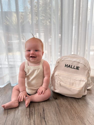Customer photo review of Corduroy Backpack - Charcoal (Pre-order)
