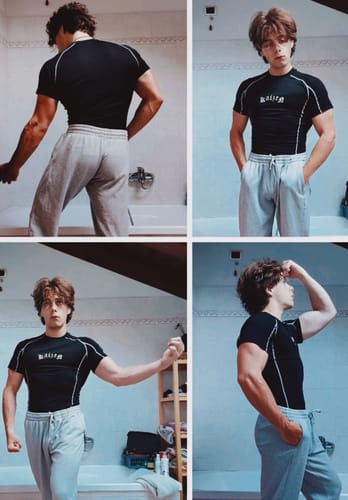 Customer photo review of SHORTSLEEVE COMPRESSION T-SHIRT - CONTRAST STITCH / BLACK